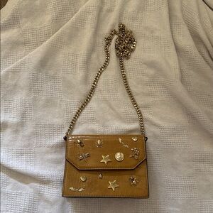 Gold Chain Embellished Crossbody Bag